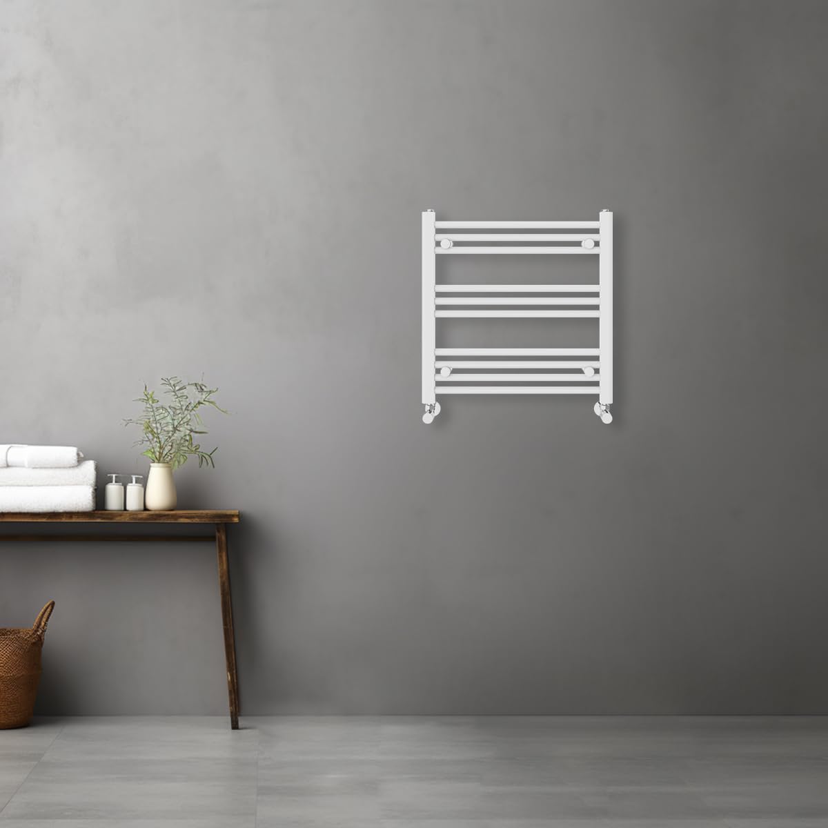 Warmehaus Straight Heated Towel Rail Radiator Rad 600x600mm White