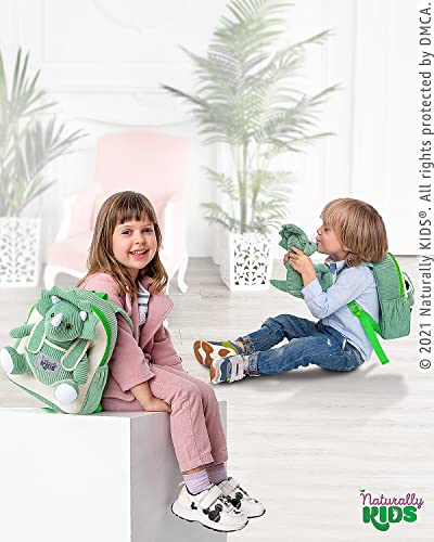 Naturally KIDS Green Dinosaur Backpack, Dinosaur Toys for Girls Boys Toddler Backpack for Girls w Stuffed Animal - Image 3