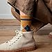 Men Socks Winter Warm Diamond Lattice Fashion Middle Stocking Winter Thick Crew Pattern Socks Cold (Yellow, One Size)
