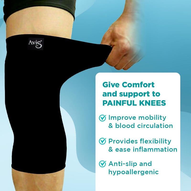 AVIS Knee Cap Pain Relief Joint Support Compression Gym Running Cycling Knee Guard for Men and Women - Large 1