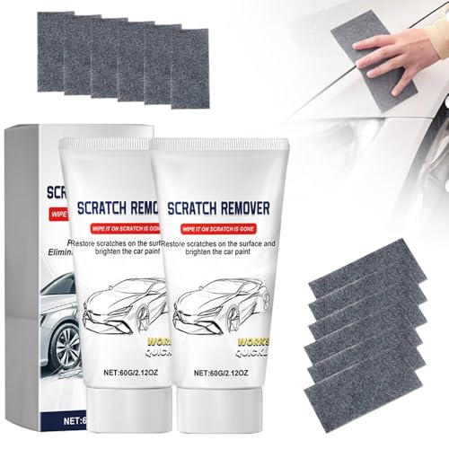 Upgrade Nano Sparkle Cloth Car Scratch Remover, Nano Sparkle Cloth and Car Scratch Repair Paste, Nano Cleaning Cloth Scratch Remover for Deep Scratch Repair (2Set)