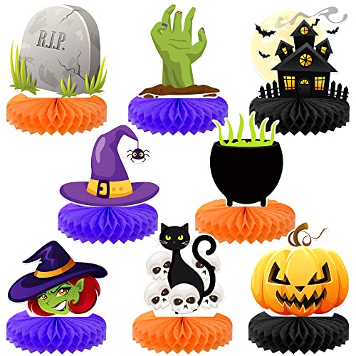 Image of KatchOn, Halloween Centerpieces for Tables - Pack of 8 | Pumpkin Summerween Centerpiece for Halloween Table Decorations | Witch Table Decor | Pumpkin Table Decor | Summerween Party Decorations