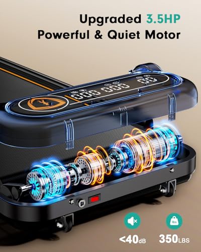 Foldable Treadmill with 10% Incline, 3.5HP Low Noise Walking Pad Treadmill with Handle Bar, Rayspace 4 in 1 Portable Under Desk Treadmills for Home/Office, 350 Lbs Capacity, APP & Remote Control - Image 5