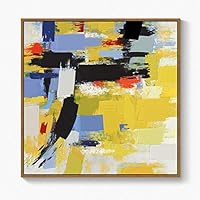 Framed Canvas Wall Art Abstract Color Canvas Prints Home Artwork Decoration for Living Room,Bedroom - 16x16 inches