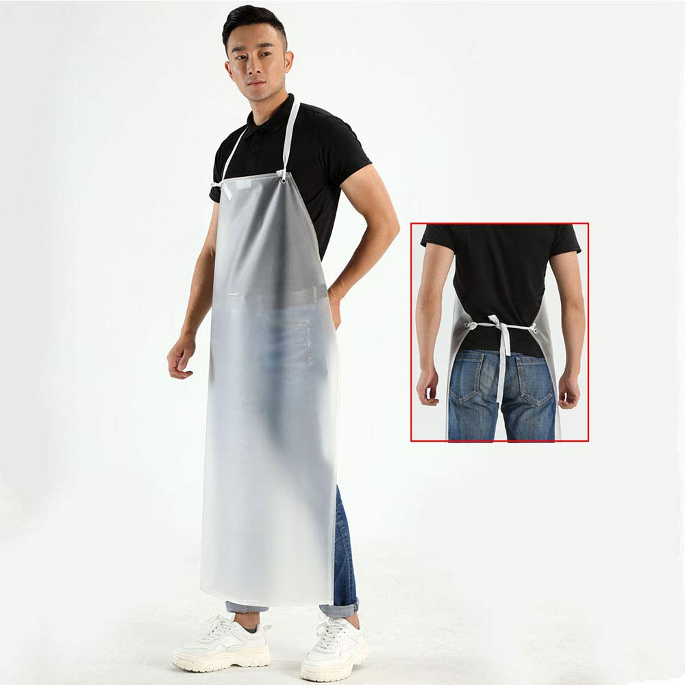 Amazon.co.jp: 産業用エプロン透明防水エプロン肉屋美容溶接前掛け、酸