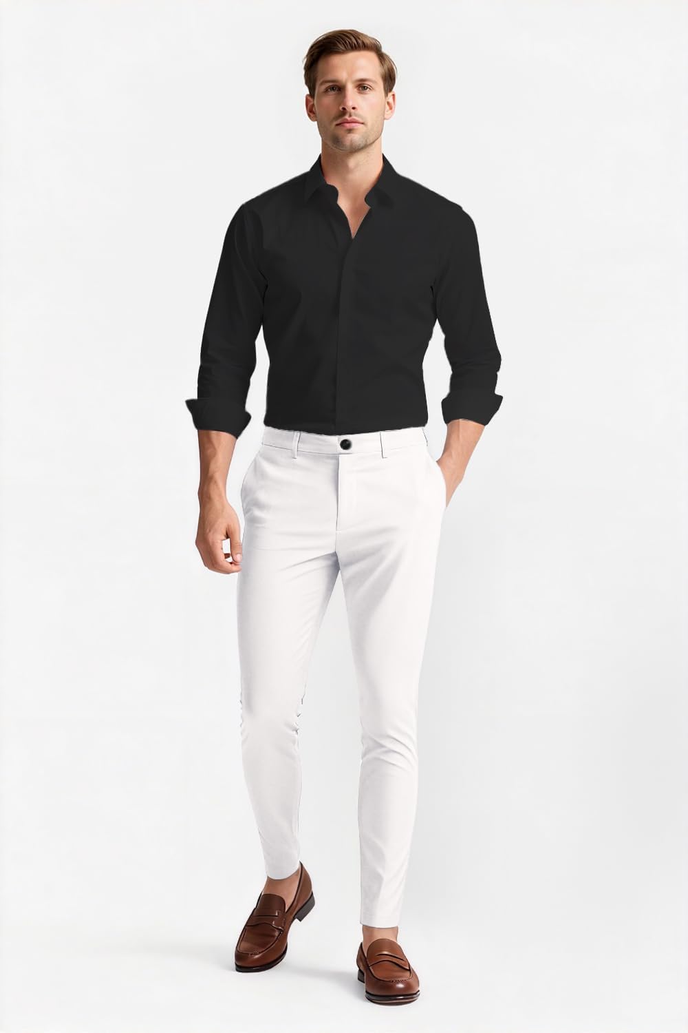 GINGTTO Pantalones Chinos Hombre Skinny Elásticos Pantalón Slim Stretch para Hombres