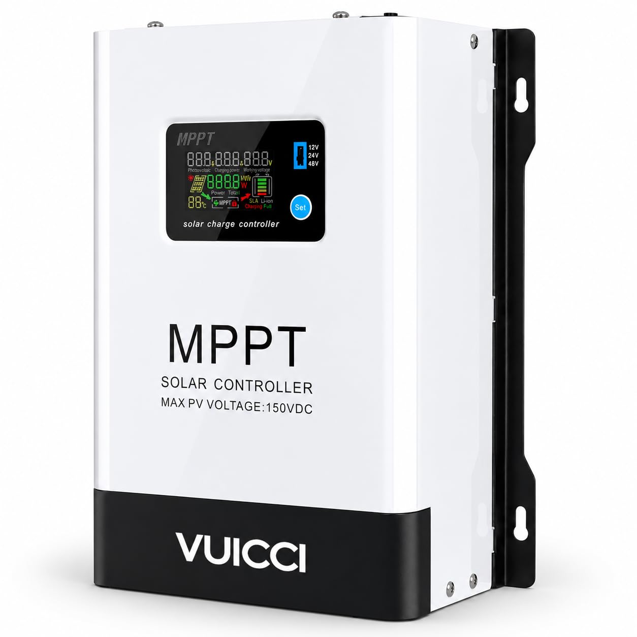 100A MPPT Solar Charge Controller, 12V/24V/48V, 145V Max PV Input