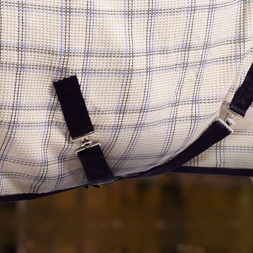 Image of Equinavia Luftig Waffle Cooler | 100% Cotton - Natural /Blue - 76 in