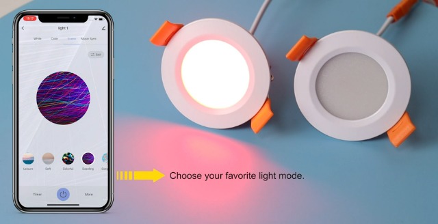 YGS-Tech Smart 2 Inch Recessed Lighting, WiFi LED Downlight 5W