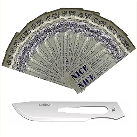 10 x NICE No.10 Sterile Carbon Steel CS10 Surgical Blades Cover