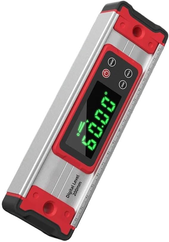 Elektroniczna cyfrowa poziomica, poziom z wyświetlaczem, poziomica, stop aluminium z magnetycznym, regulowana, do stolarki (400 mm)