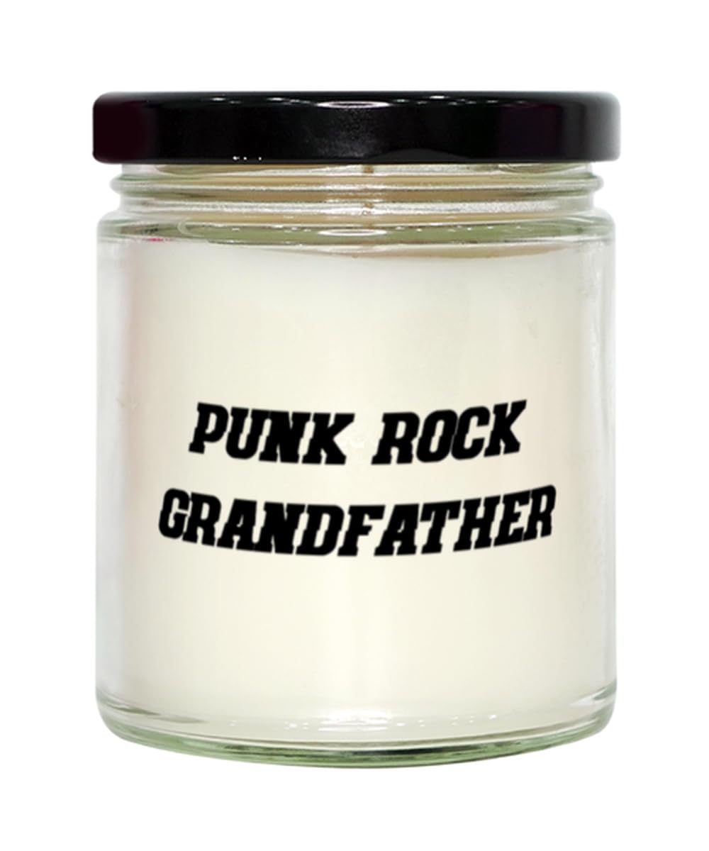 Punk Rock Grandfather Grandfather Scent Candle, Sarcasm Grandfather Gifts, for Big Daddy from Grandson, Fun Gifts for Grandfathers, Unique Gifts for Grandfathers, Personalized Gifts for Grandfathers