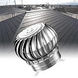 Ventilateur de toit en acier inoxydable (sans entraînement), éolienne, grenier, résistant aux intempéries, sans entraînement, angle de rotation 100 mm
