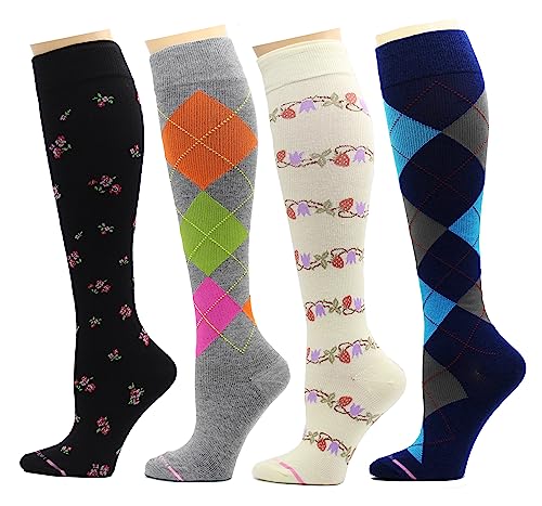 Image of 4 Pairs Pack Women's Dr. Motion Graduated Compression Knee High Socks