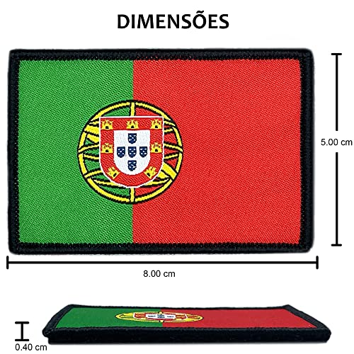 Portugal Flagge Klettverschluss zum Aufnähen - Gestickter Portugiesischer Nationalpatch – Portugal-Flagge 75 x 50 mm