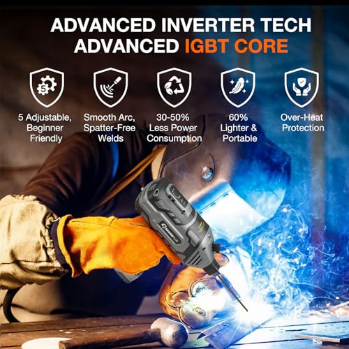 Sakerplus Portable Welding Machine, Welder Machine 110V, ARC Portable Welder with IGBT Inverter 5 Variable Current Adjustment, 30pcs 3/32" Wire Rods, Welding Helmet, Carring Case Included 2 Sakerplus Portable Welding Machine, Welder Machine 110V, ARC Portable Welder with IGBT Inverter 5 Variable Current Adjustment, 30pcs 3/32" Wire Rods, Welding Helmet, Carring Case Included - Image 2