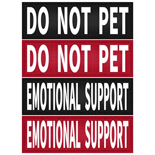 IronSeals 4 Pack Reflective Removable Patches for Dog Vest Harness - Service Dog/Emotional Support