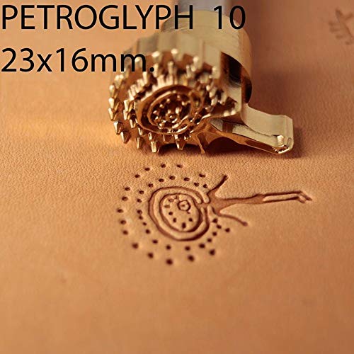DandS ltd Leather Stamp Tool, Petroglyph, Professional Steel Craft Tool for Leatherworking, Embossing, Carving & Stamping Leather Projects, Belts & DIY Projects Compatible with Mallet #Petroglyph10