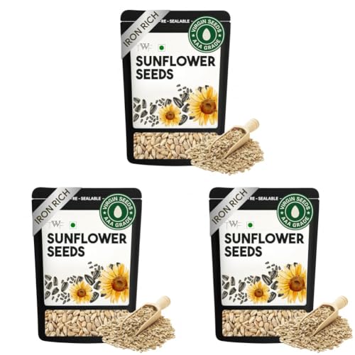 Image of TWF Virgin Sunflower Seeds | 1Kg | AAA Grade Seeds for Eating | Rich in Dietary Fibre & Protein | Snack for Weight Management & Immunity | Diet Food | Non GMO | Resealable Pack | Unroasted | Unsalted | Highest Natural Potency