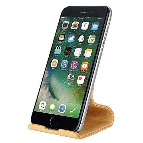 Phone Stand, SAMDI Wood Smartphone Cell Phone Stand Holder for iPhone 6 6s 7 Plus 5 5s 5c, Samsung Galaxy S5 S7 S6. (White Birch)
