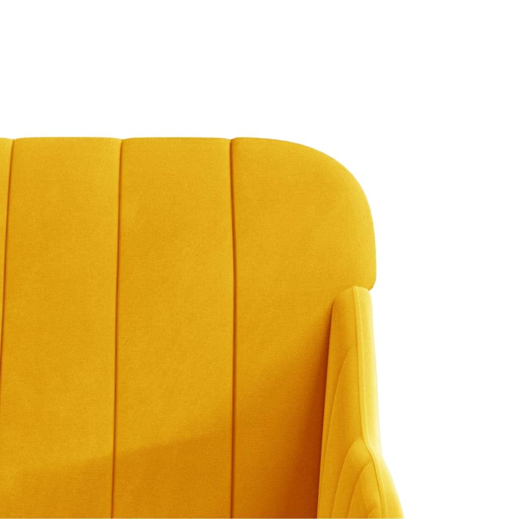 Poltrona gialla, 63 x 76 x 80 cm, in velluto con schienale e braccioli imbottiti, comoda poltrona con struttura in metallo per la stabilità, istruzioni di montaggio incluse (lingua italiana