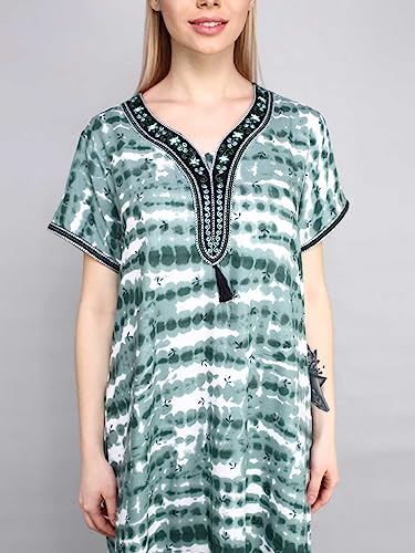 Image of Evolove Women's Viscose Liva Long Maxi Night Gown Nighty Dress with Pocket, Super Soft Comfortable (LNG-Rayon)