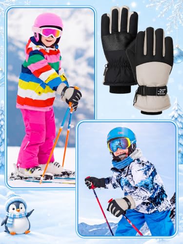 Image of Geyoga Kids Waterproof Winter Snow Ski Gloves