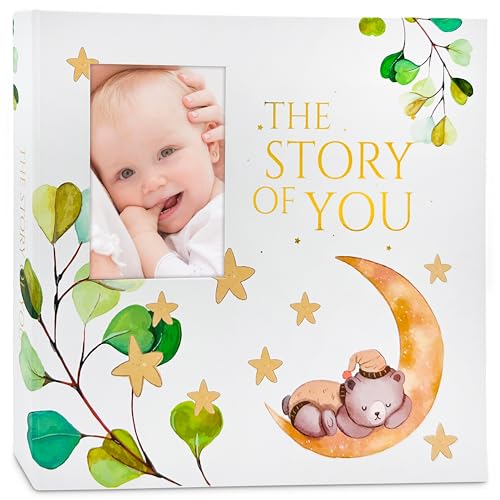 Modern Baby Memory Book Gender Neutral with Ample Photo Space, Fi...