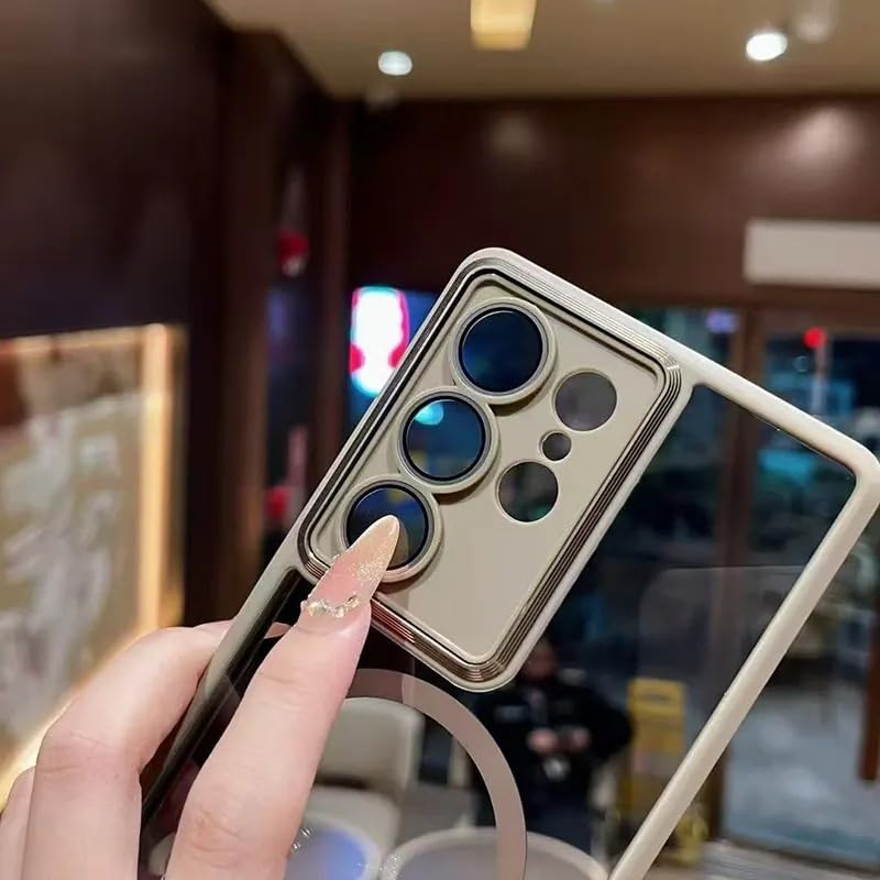 Image of VONZEE Magnetic for Samsung S25 Plus 5g Case, Upgraded Full Camera Protection, Compatible with Magsafe, Drop Protection, Clear Transparent Back Bumper for Samsung S25 Plus 5G (Deep Purple)