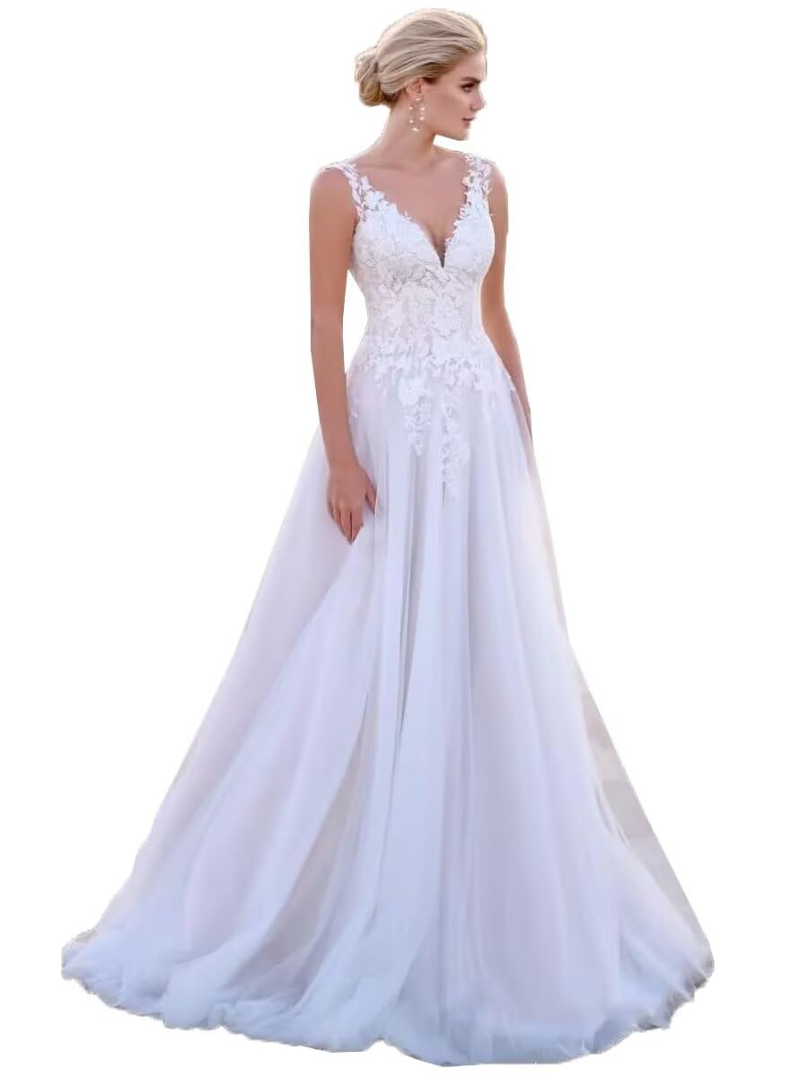 Off Shoulder Lace Applique Wedding Dress for Bride Strapless A-Line Satin Pleated Tulle Bridal Ball Gown with Corset