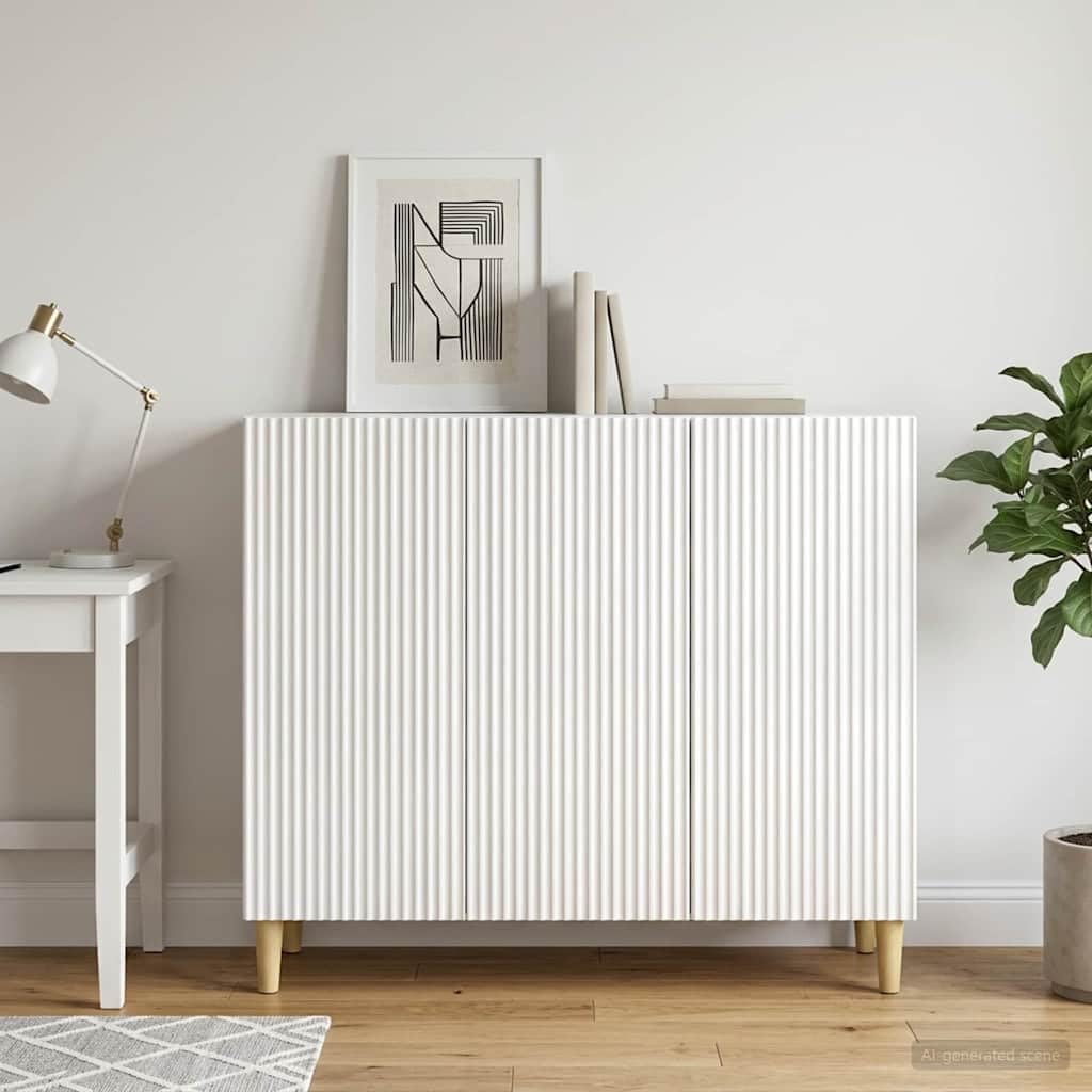 vidaXL Bufet Biały wysoki połysk 89 x 34,5 x 80 cm Drewno inżynieryjne