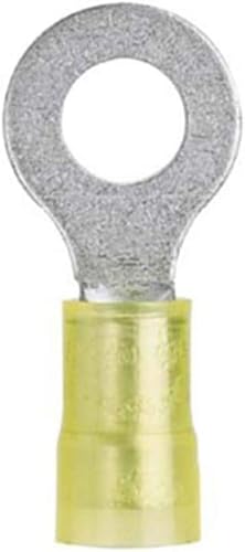 Panduit PN10-6R-D Ring Terminal, 12 - 10 AWG, #6 Stud Size, Nylon Insulated