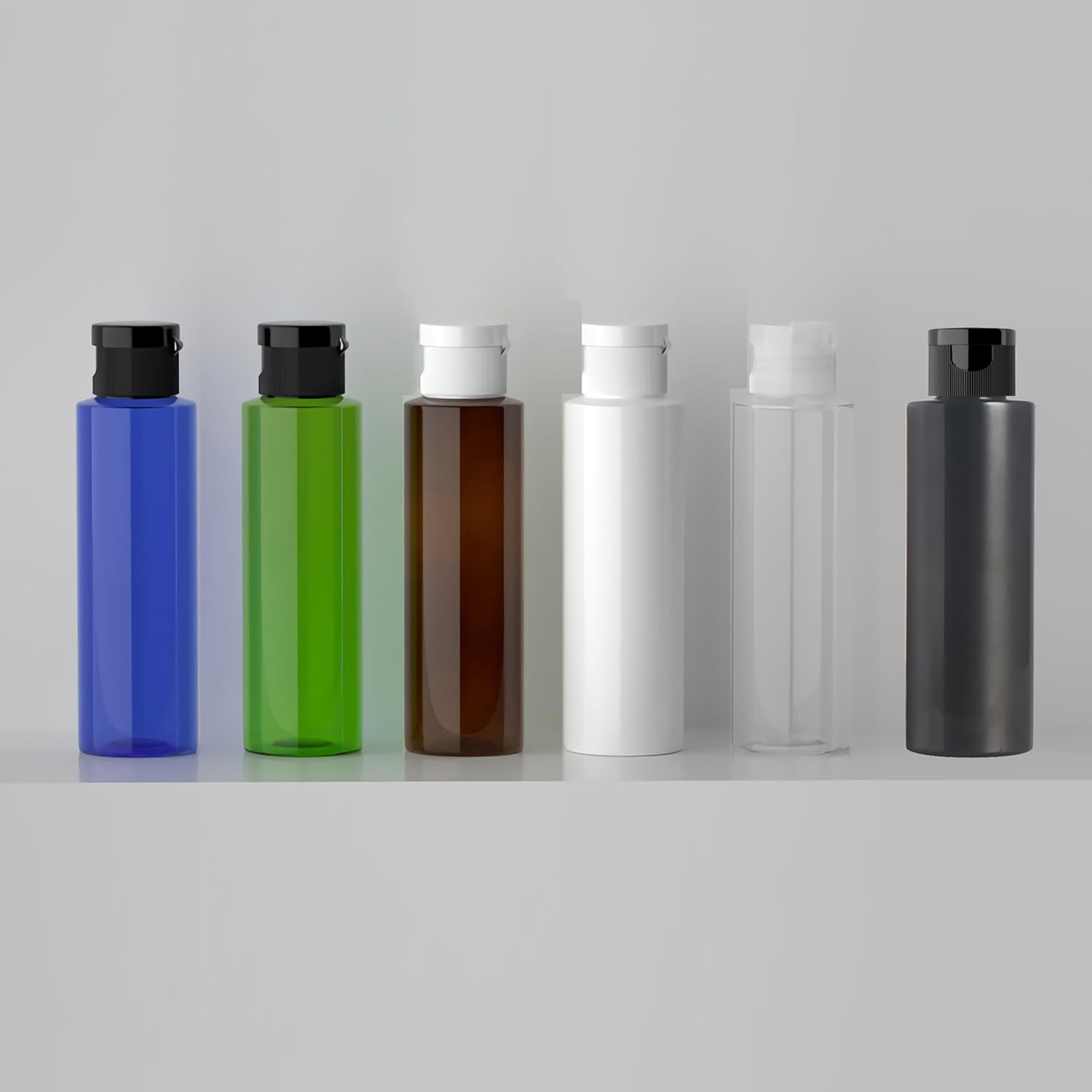 48 Pezzi 100ml flaconi vuoti da Bianco in plastica da viaggio bottiglia di lozione con Tappo Flip Top Trasparente, ricaricabili, per lozione e shampoo Cosmetica Bottiglie Flaconi
