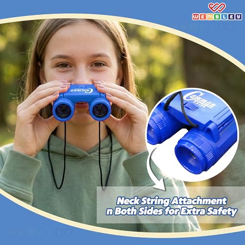 Image of Wembley Mini Binocular Toy for Kids | Compact and Portable Outdoor Binocular for Boys and Girls | Binocular with Neck String, Focus Adjustment and Ultra Zoom | Birthday Gift for Boys and Girls (Blue)