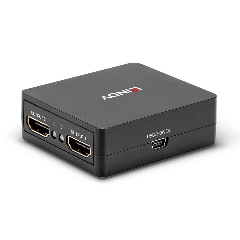 Lindy Cable 2 Port HDMI 18G Splitter, Compact