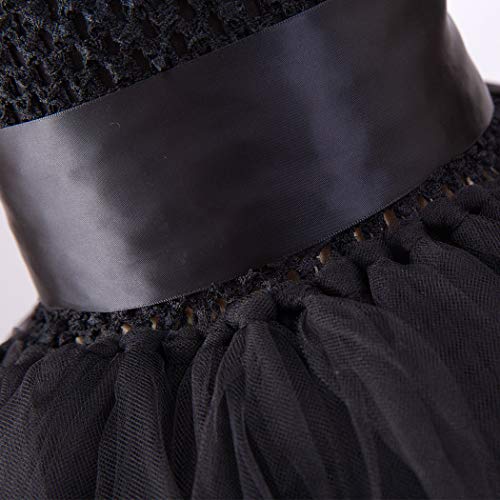 Hjtt Tutu Dress For Girls Black Train V-Neck Tulle Evening Wedding Birthday Party Dresses Kids Ball Gown (Black, 5-6 Years) #TOP4