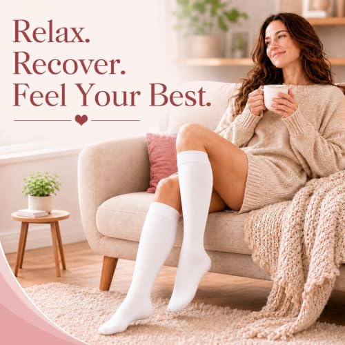 Image of Laite Hebe 4 Pairs-Compression Socks for Women&Men Circulation-Best Support for Nurses,Running,Athletic