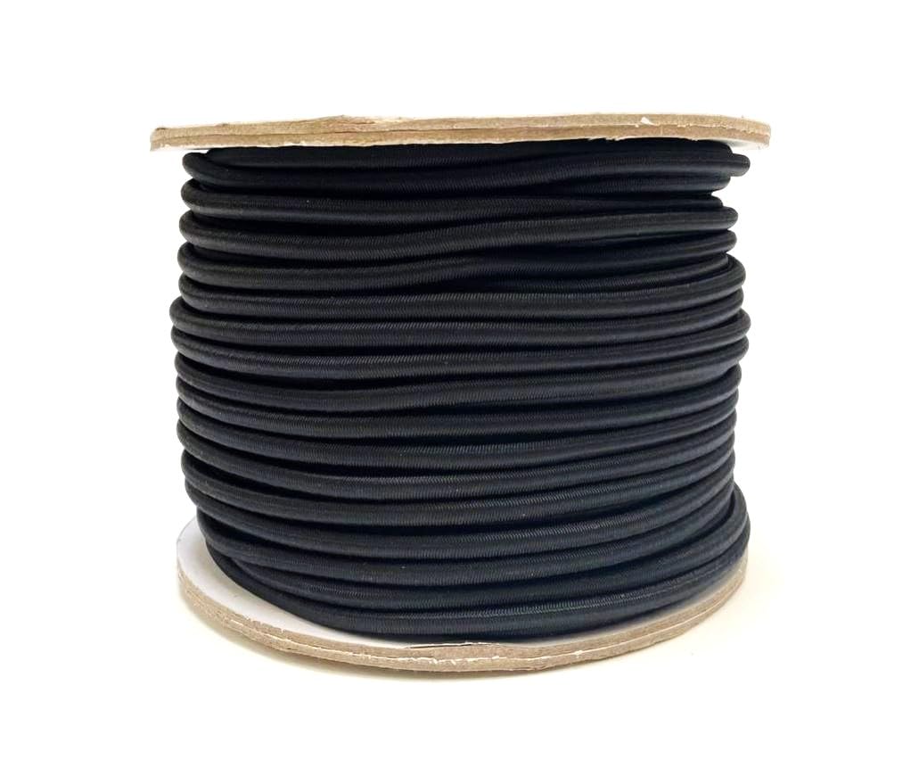Church Products Uk Black Bungee Cord Elastic 3Mm 5Mm 6Mm Shock Stretch Cord Rope Securing Straps (6Mm, 25 Metres)