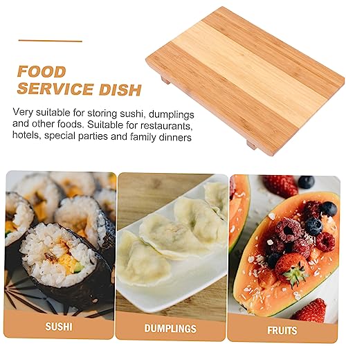 Bandeja de sushi estilo japonés de bambú miniatura 6