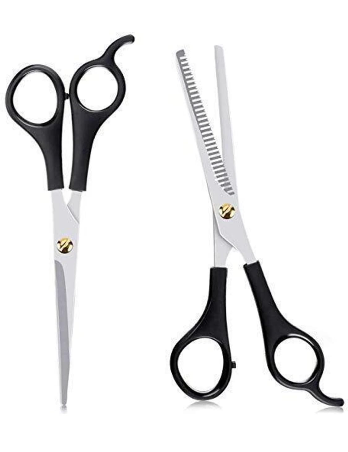 Trendy Professional Hair Cutting Scissors Set – 6.5 Inch Sharp Stainless Steel Haircut Shears with Thinning Scissors – Salon Barber Tools Kit for Men & Women – Home Styling & Professional Use,Set of 2-image-35