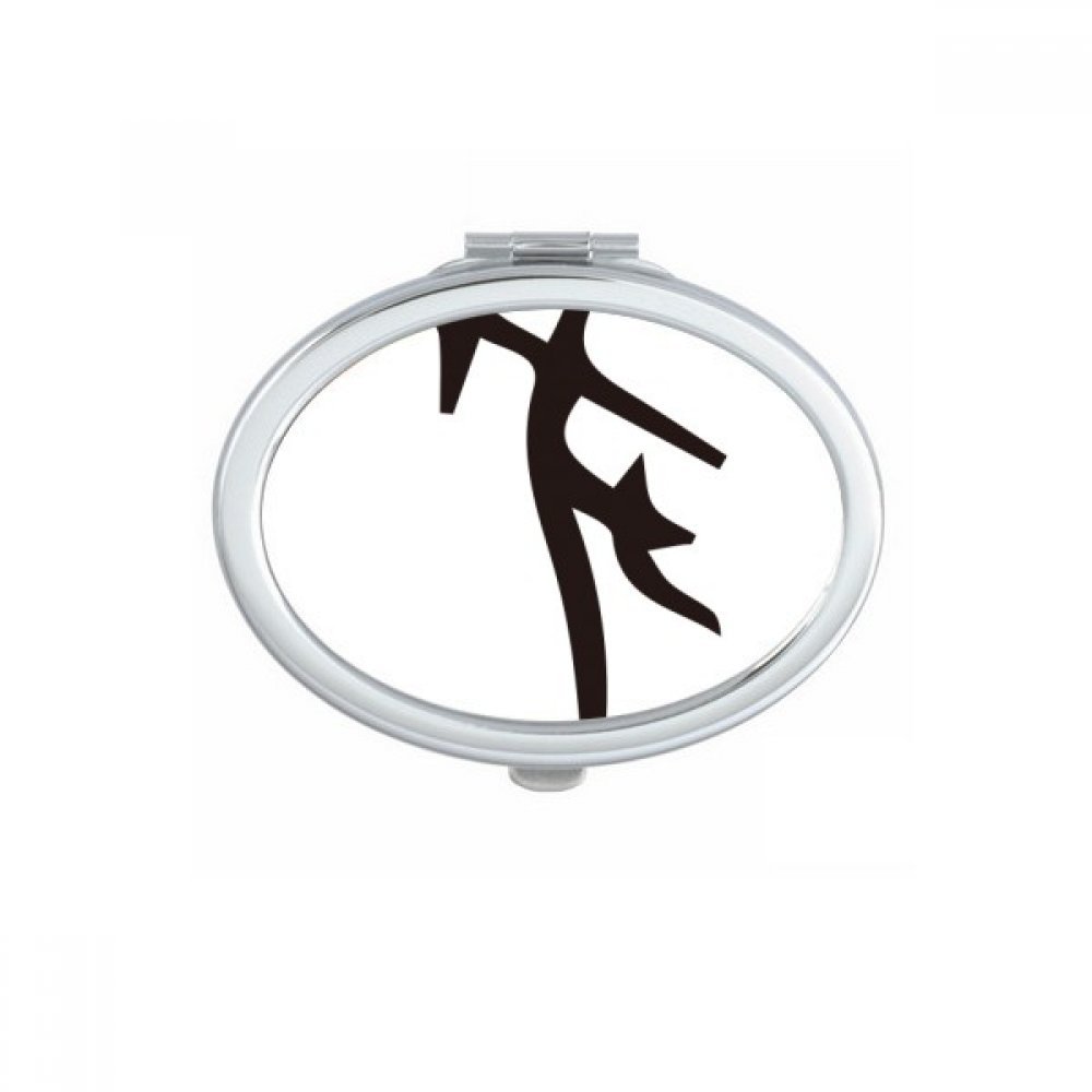 Miroir de poche compact inscription chinoise Wang ovale anti rayures pour sac