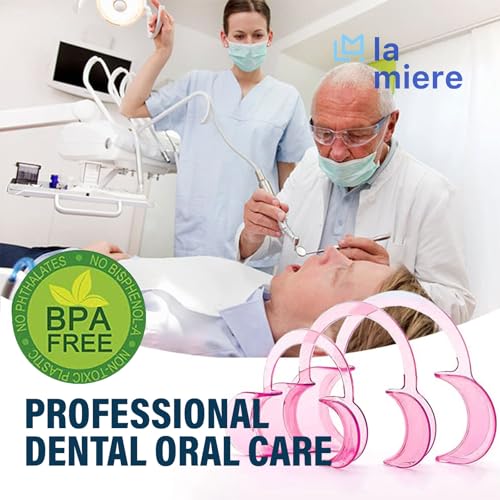 Image of LA MIERE Dental Cheek Retractor C Shape Mouth Opener Size S,M,L, Pack of 3, Pink