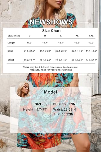 Image of Newshows Women's Pockets Wrap V Neck Floral Summer Vacation Casual Sundress | Wrinkle Free, Stretchy, Summer Beach Floral Sundress 2026, Casual Dress for Vacation, Guaduation, Side Pockets, A-line