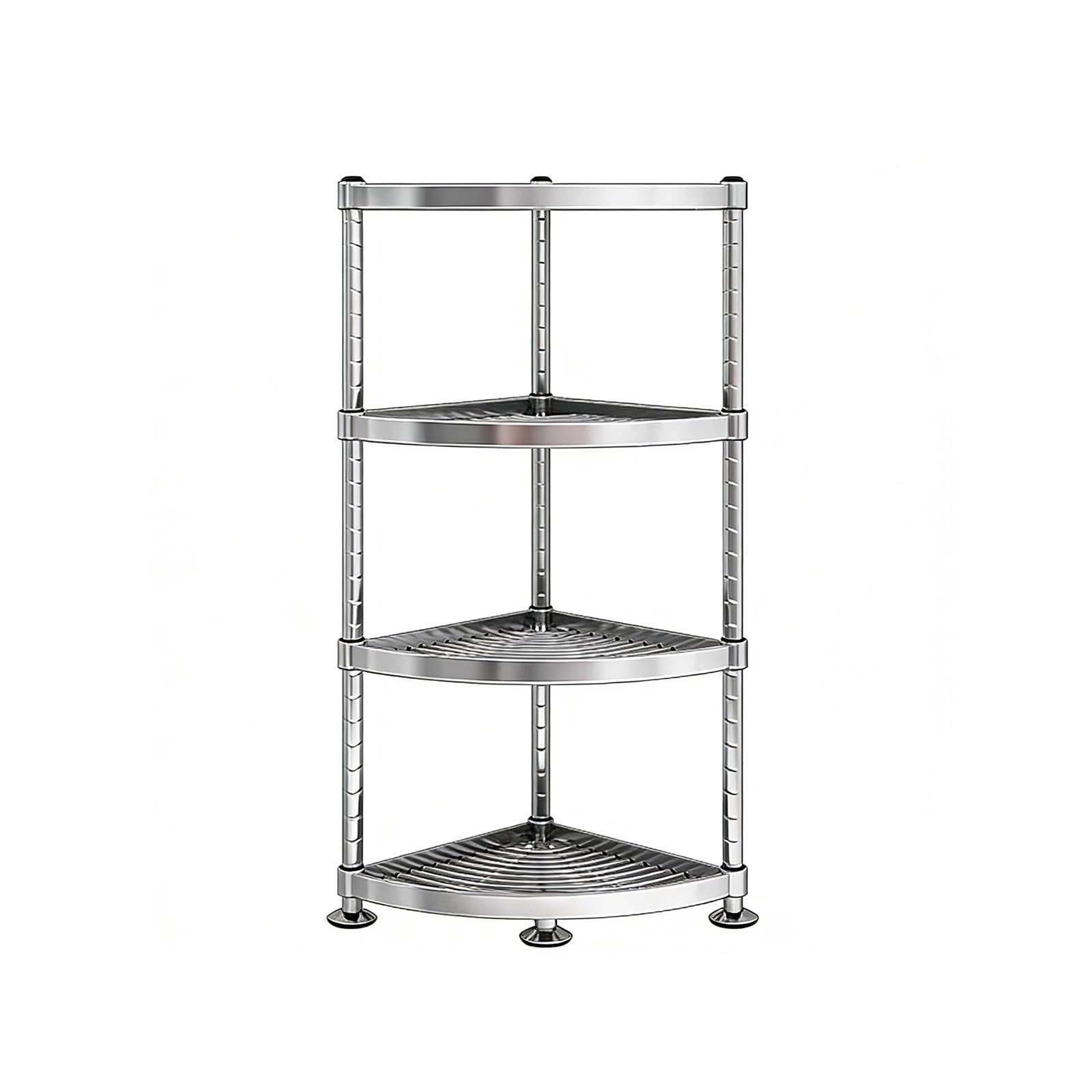 Estante esquinero de acero inoxidable para cocina y comedor con altura regulable multicapa