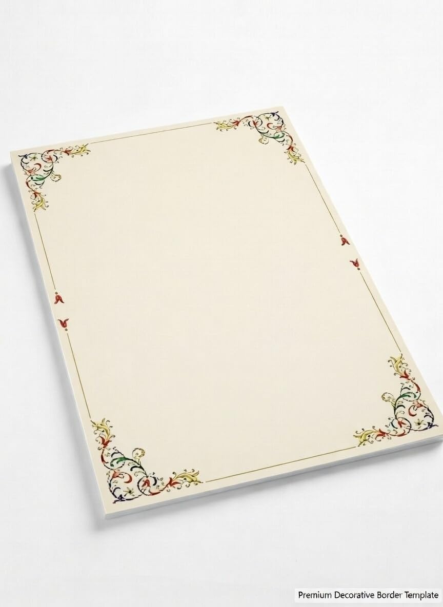 Frères Bonella Diplôme Neutre Papier Parchemin Cadre Renaissance A4 - Lot De 10, Fabriqué En Italie