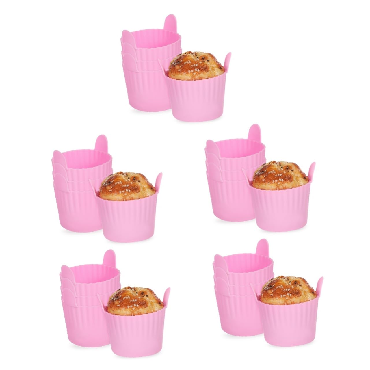 Alipis Lot De 5 Moules À Muffins En Silicone Réutilisables Pour Pâtisserie Familiale 4 Pièces X 5
