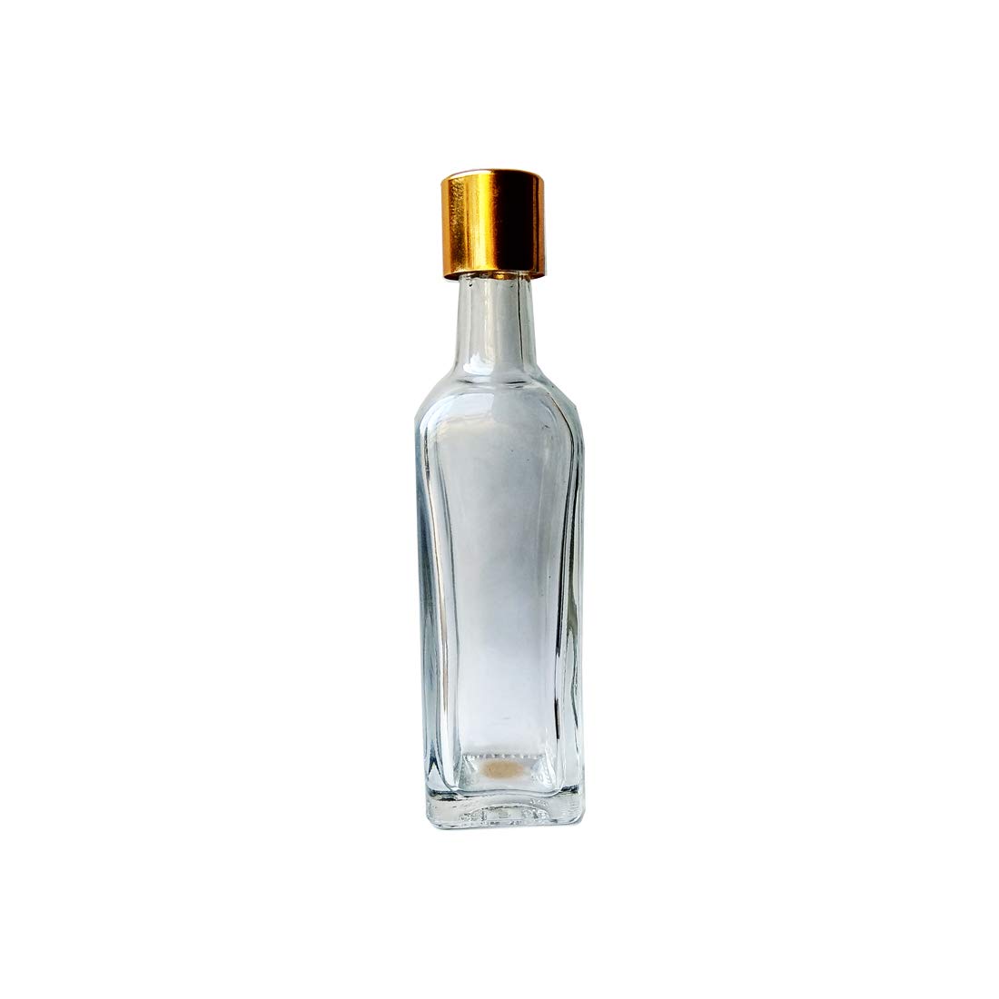 GIFTBASH Premium Square Shape Glass Bottle @60ml with Golden Metal Lid, Set of (24)