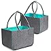 SAWAKE 2Pcs Bolsa de Fieltro Reutilizable, Cesta Fieltro para Leña Plegable Bicolor Cesta de almacenaje,Bolsa para Compras, Madera, Juguetes, Periódicos, Ropas ——47cm * 20cm * 20cm
