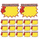 DEARMAMY 100 pièces Étiquettes Prix Vente Papier Jaune Petits Panneaux Retail Résistants et Polyvalents pour Magasins Supermarchés Événements et Signalétique Promotionnelle