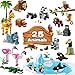 HOGOKIDS 25 Animals Zoo Building Set with Play Mat - 8 Pack Zoo Scene modules Blocks Toy for Valentines Day Party Favors Classroom Prizes Fillers Birthday Gifts for Kids Boys Girls 6+ (1460PCS)